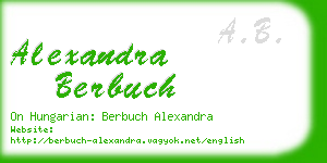 alexandra berbuch business card